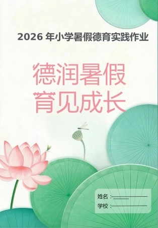 2026【小学】下册暑假德育实践作业（二）：德润暑假，育见成长