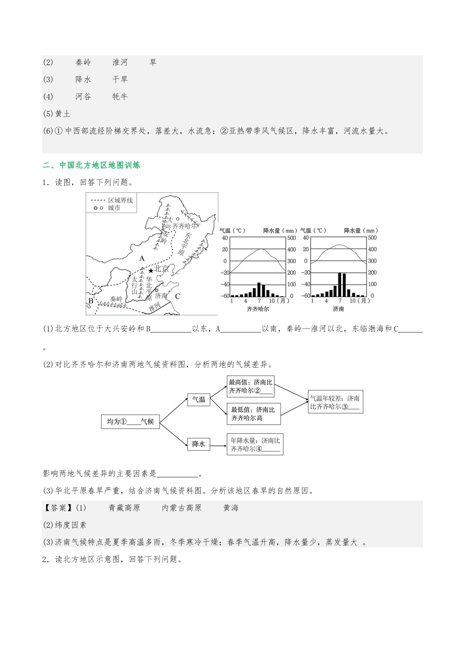 初中地理填图训练(中国地理二)-2025年会考地理知识点梳理_第2页