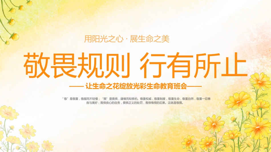 敬畏规则,行有所止——生命教育PPT_第1页