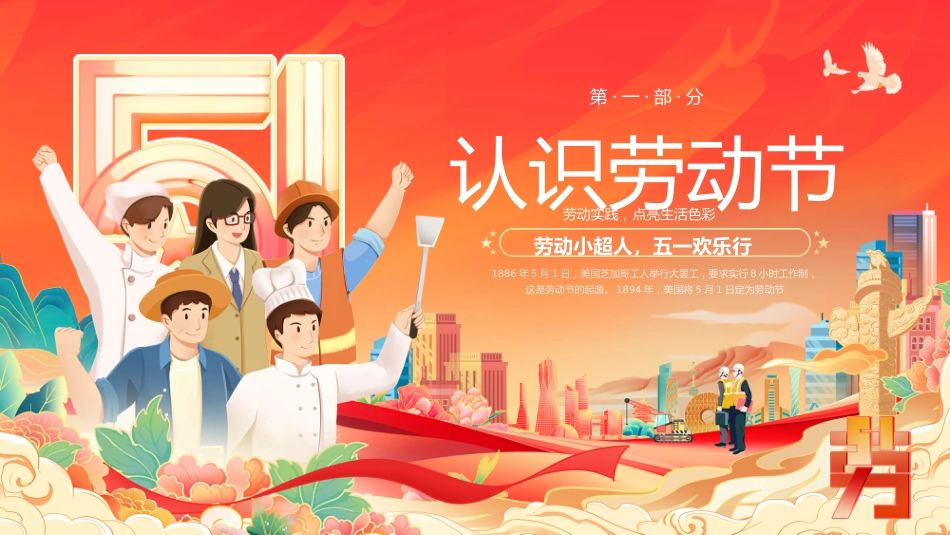 五一劳动节主题班会PPT模板2_第3页
