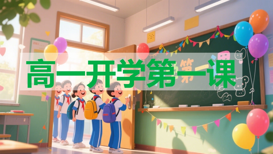 【高一】2025秋季第一学期开学第一课班会课件:金秋逐梦启新程,青春执笔绘华章_第1页