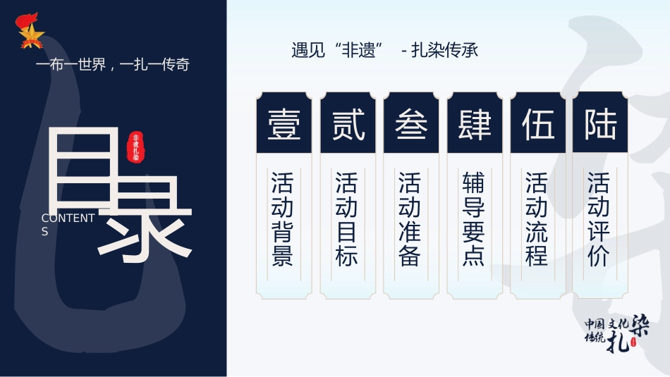 【非遗文化】【扎染传承】教育主题班会:“布”一样的精彩_第3页