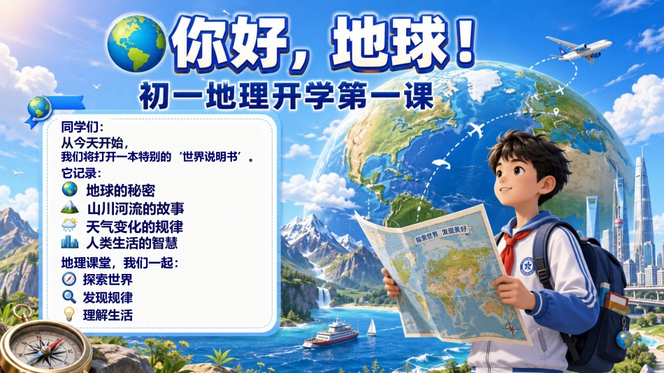 【初一】【七年级】【秋季上】【地理】开学第一课主题班会:地理到底是什么_第1页