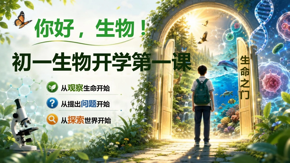 【初一】【七年级】【秋季上】【生物】开学第一课主题班会:你觉得生物是什么_第1页