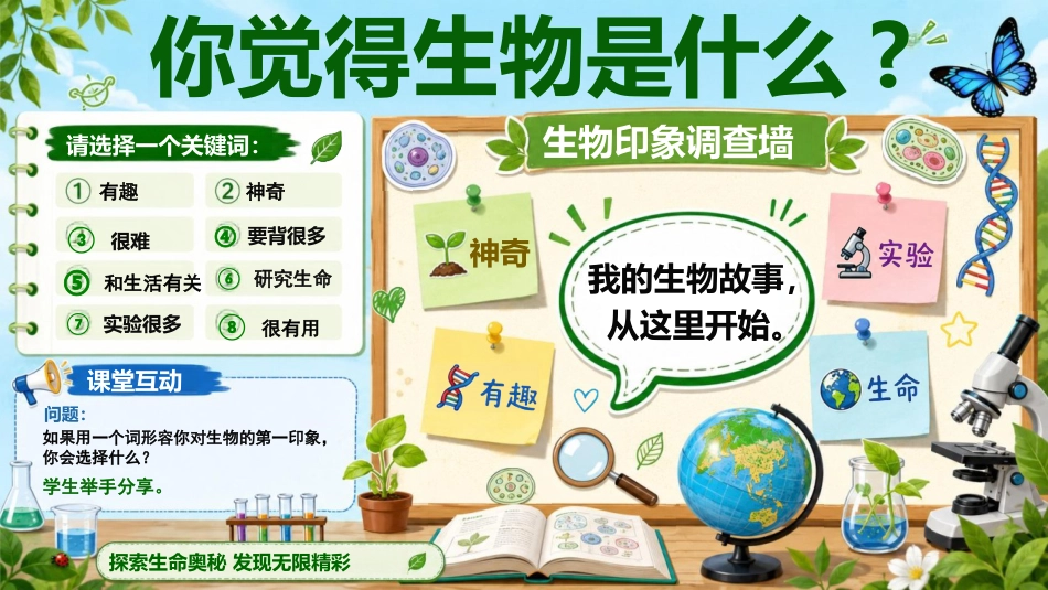 【初一】【七年级】【秋季上】【生物】开学第一课主题班会:你觉得生物是什么_第2页