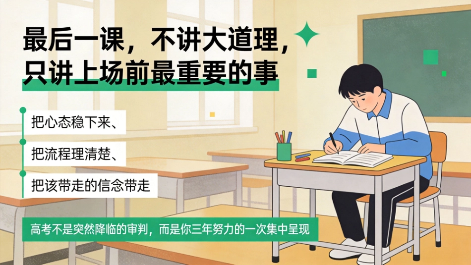 【高三下】高考前最后一课主题班会:带着底气奔赴考场_第1页