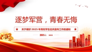 关于做好2025年高校学生征兵宣传工作的通知PPT