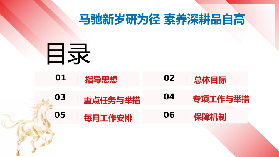 2026年春季学校教导处工作计划ppt——马驰新岁研为径，素养深耕品自高_第2页