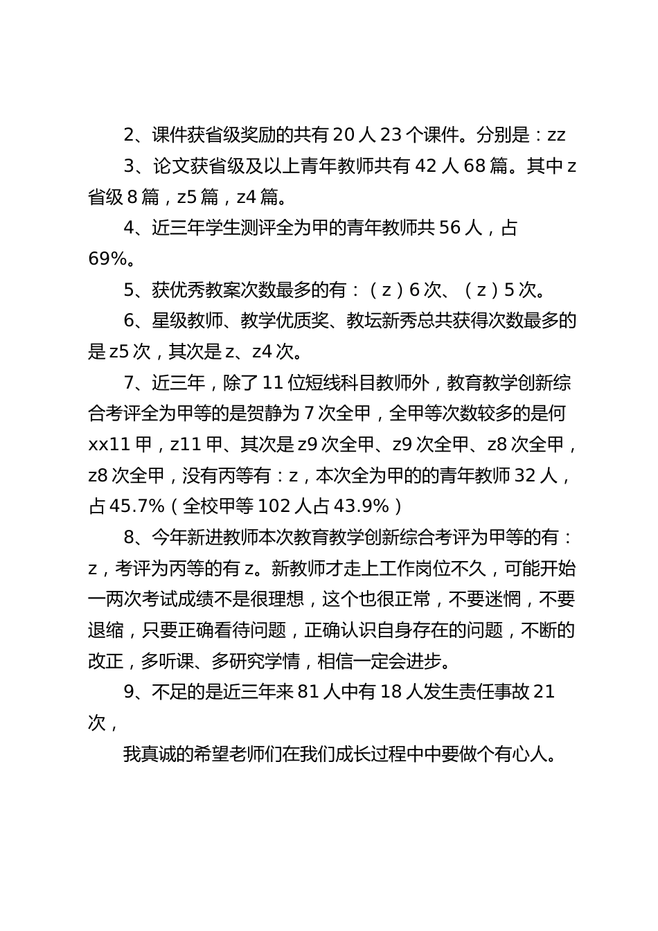 在35岁以下青年教师发展会议上,副校长讲话:希望老师们在我们成长过程中中要做个有心人_第2页