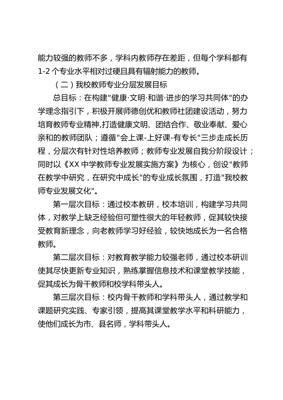学校教师专业发展实施方案_第2页