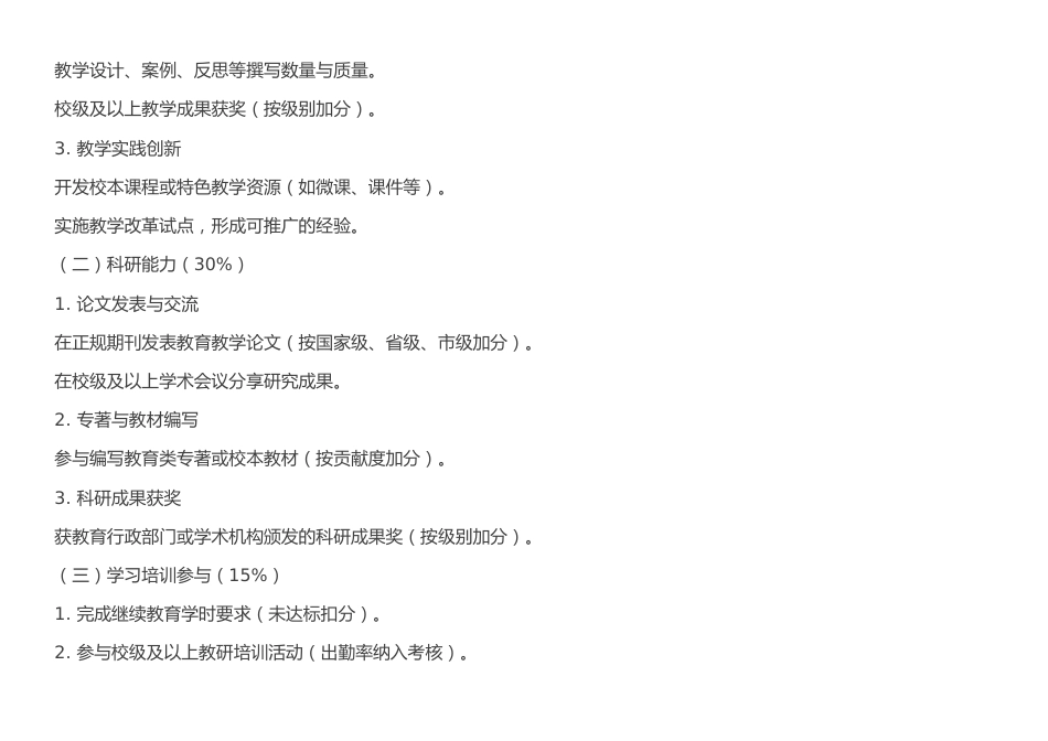 2024-2025学年学校教科研教师考核细则(附考核表)_第2页