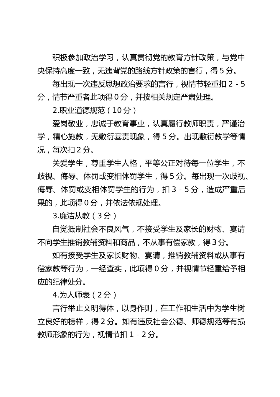 2025中小学学校教师量化管理考核细则_第2页