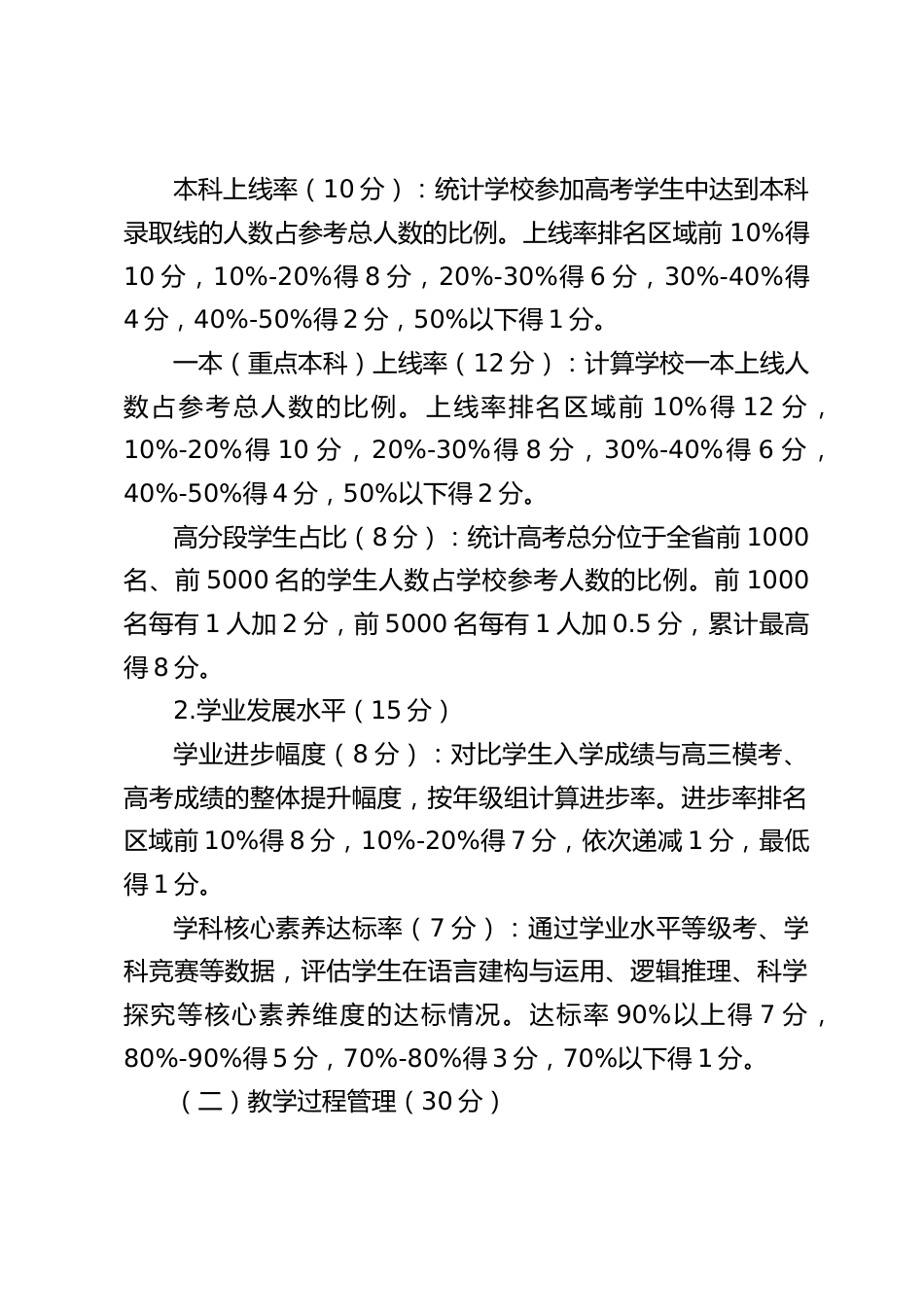 2025年高中学校教学实绩单项考核细则_第2页