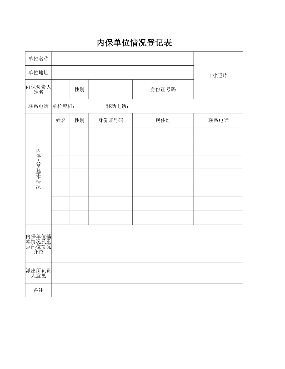 内保单位情况登记表_第1页