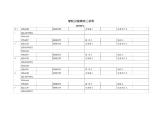 学校设备维修记录表