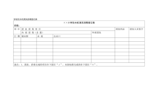 学校饮水机清洗消毒登记表