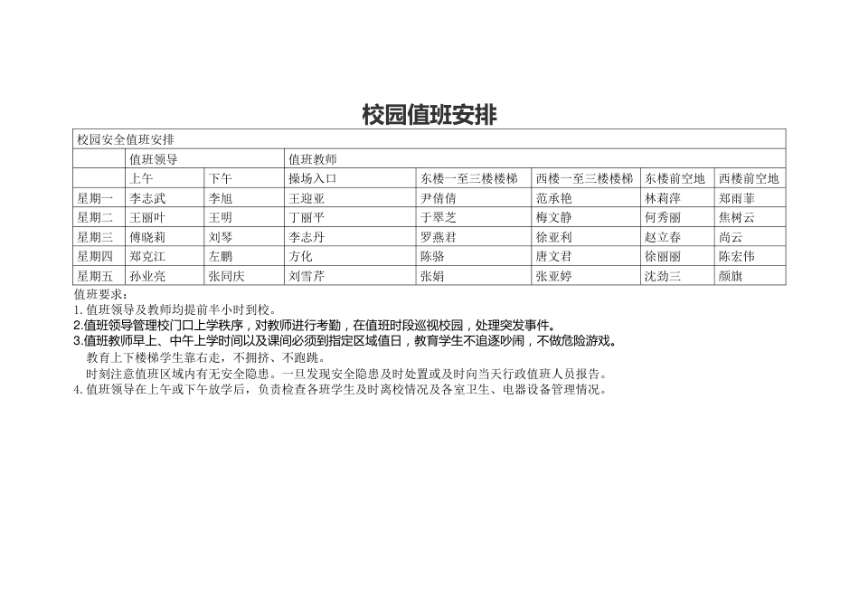 校园值班安排_第1页