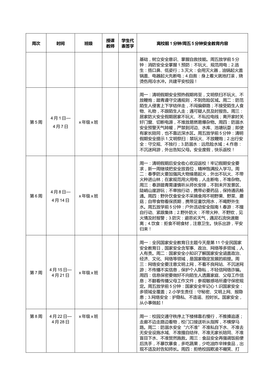 2026 年春季学期 1530 安全教育记录表_第2页