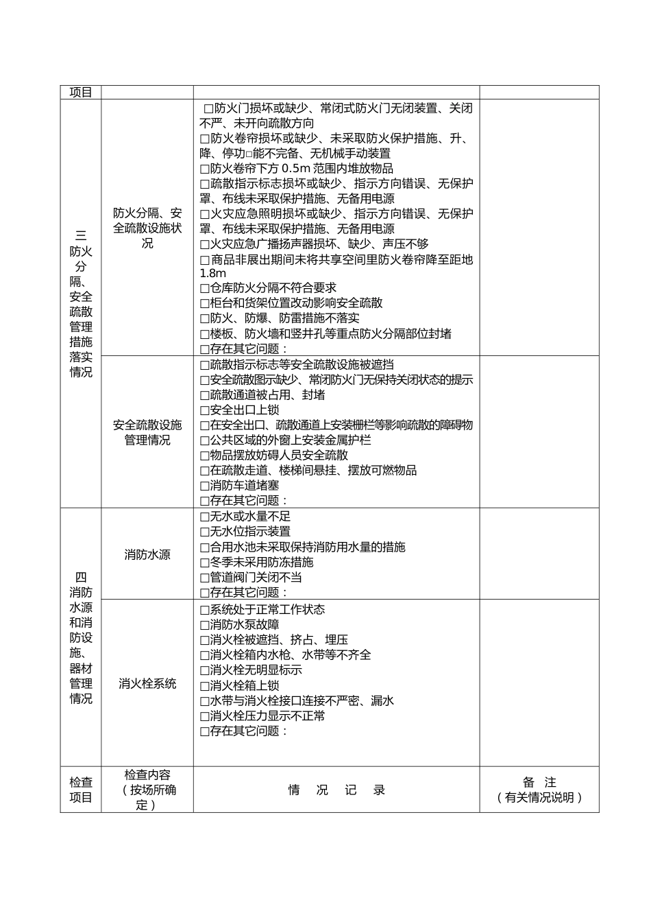 每月防火检查情况记录表_第2页