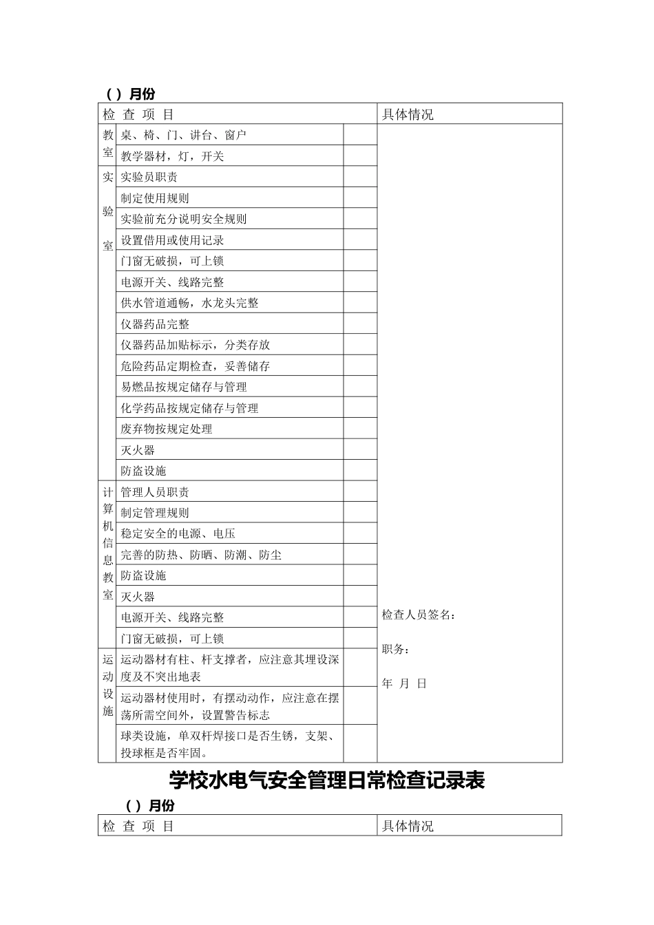 校园建筑安全管理检查台账34_第2页