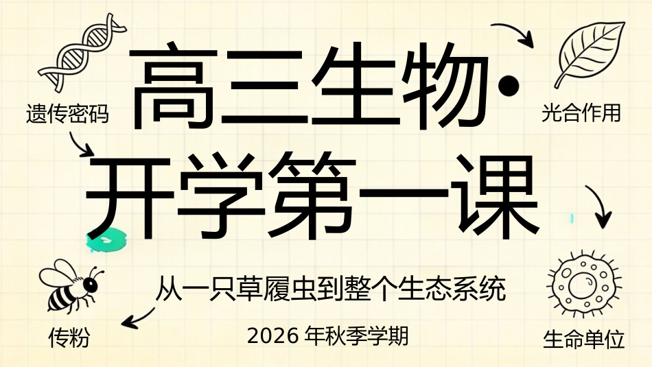 【高三】【生物】【秋季上】开学第一课_第1页