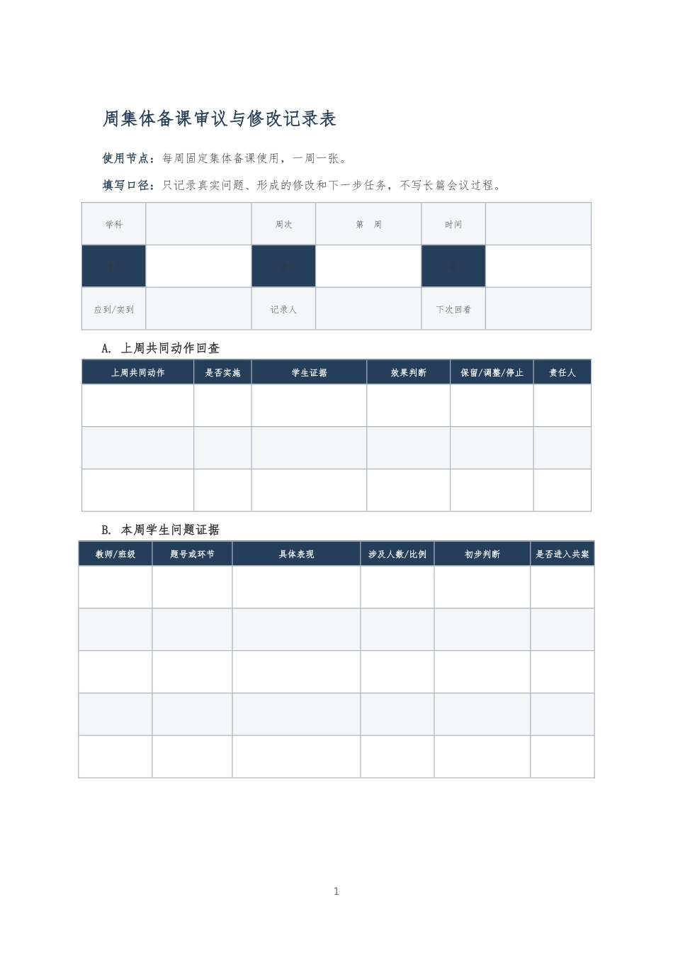 周集体备课审议与修改记录表_第1页