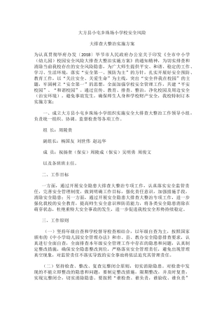 学校安全风险大排查大整治实施方案