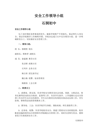 学校安全领导小组(内容)