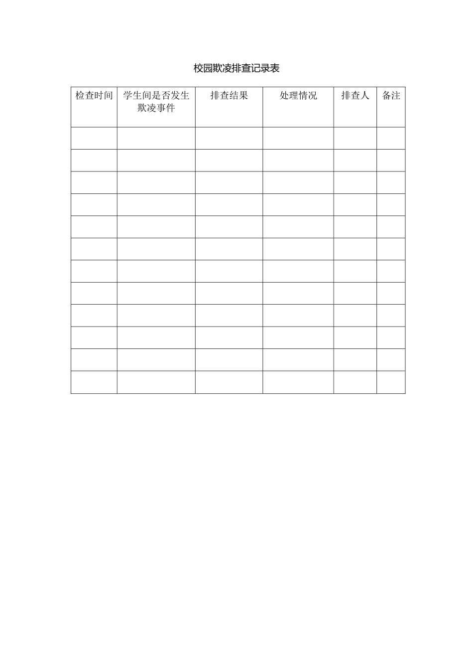 校园欺凌排查记录表_第1页