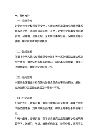 2025年学校食品安全应急预案