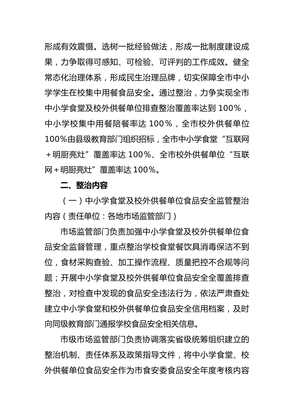 X市整治中小学配餐及食堂食品安全问题守护青少年“舌尖上的安全”工作方案_第2页