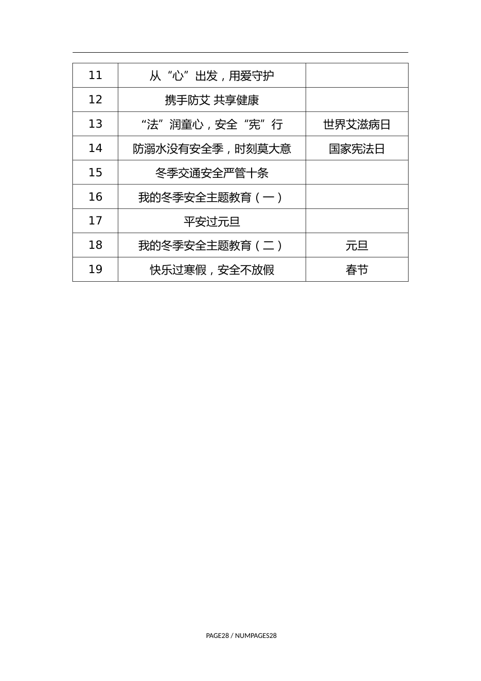 2024年秋季学生1530安全教育记录(全学期带内容模板)_第2页