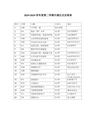 国旗下演讲安排表