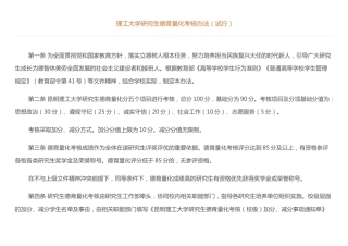 理工大学研究生德育量化考核办法