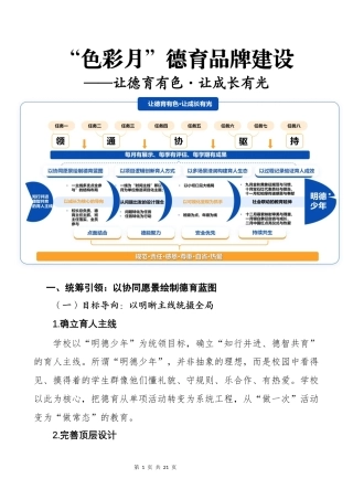 色彩月德育品牌建设：让德育有色，让成长有光