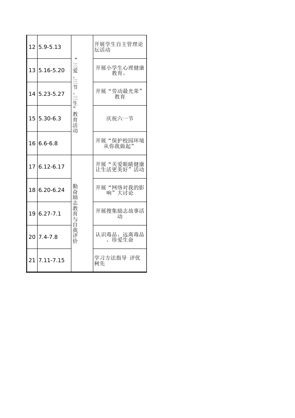 海淀区某学校2022-2023学年度下学期德育教育活动安排表_第2页