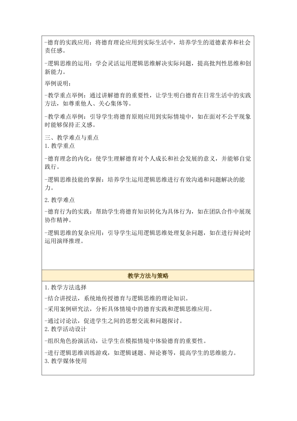 2024-2025学年德育与逻辑思维训练德育教学设计_第2页