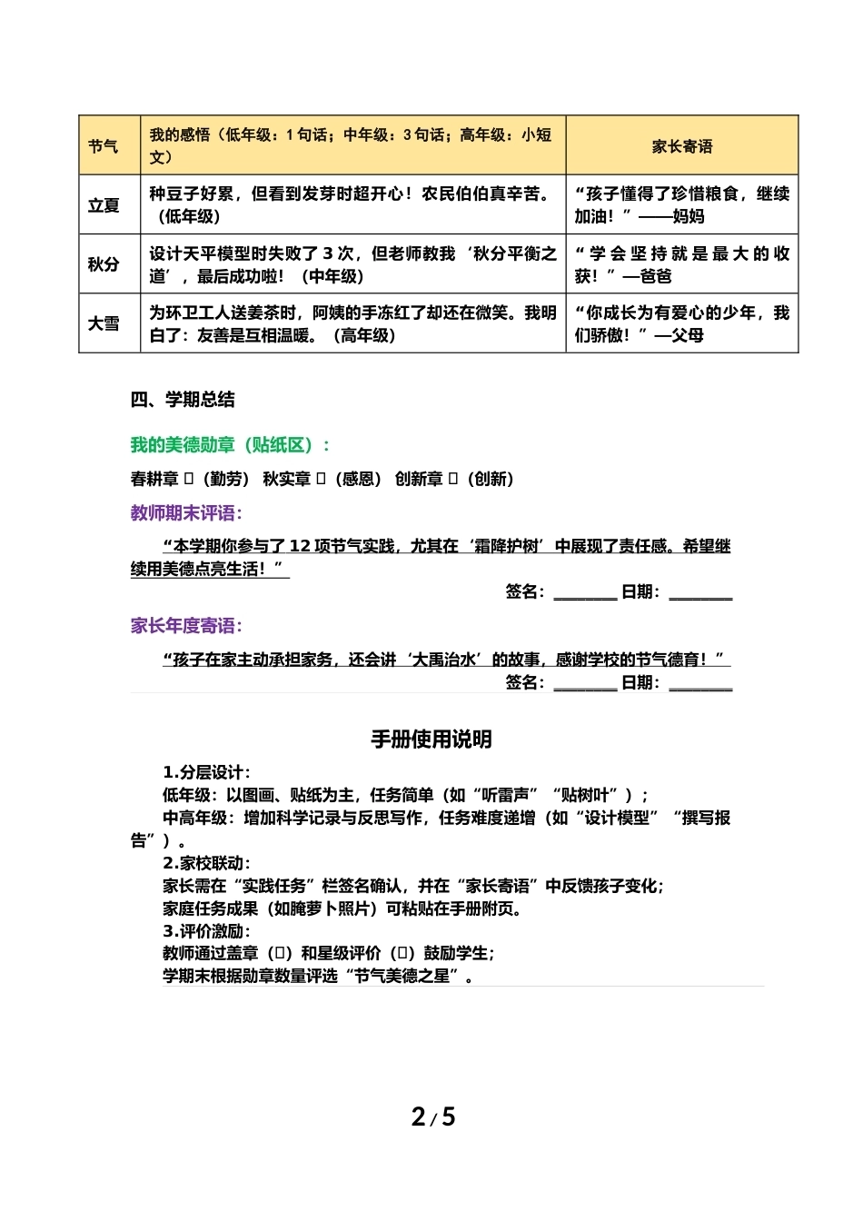 二十四节气美德工坊——学校德育品牌建设工作实施方案 【附件3】_第2页