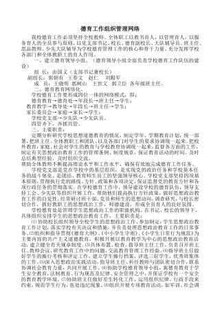 德育工作组织管理网络