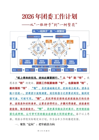 2026年春季团委工作计划及安排表——从“一粒种子”到“一树繁花”