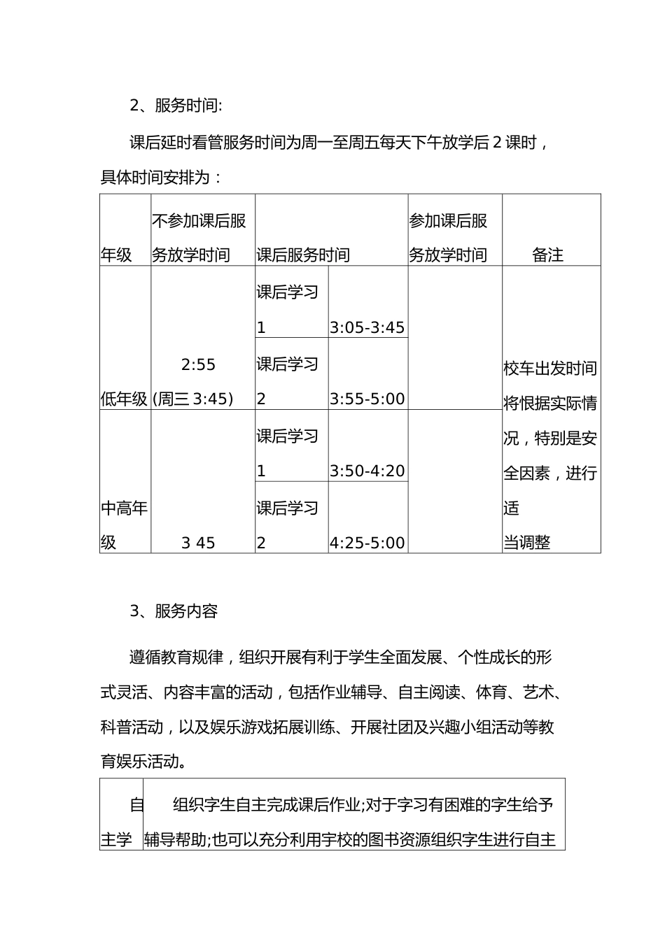 小学学生课后延时服务工作实施方案_第2页