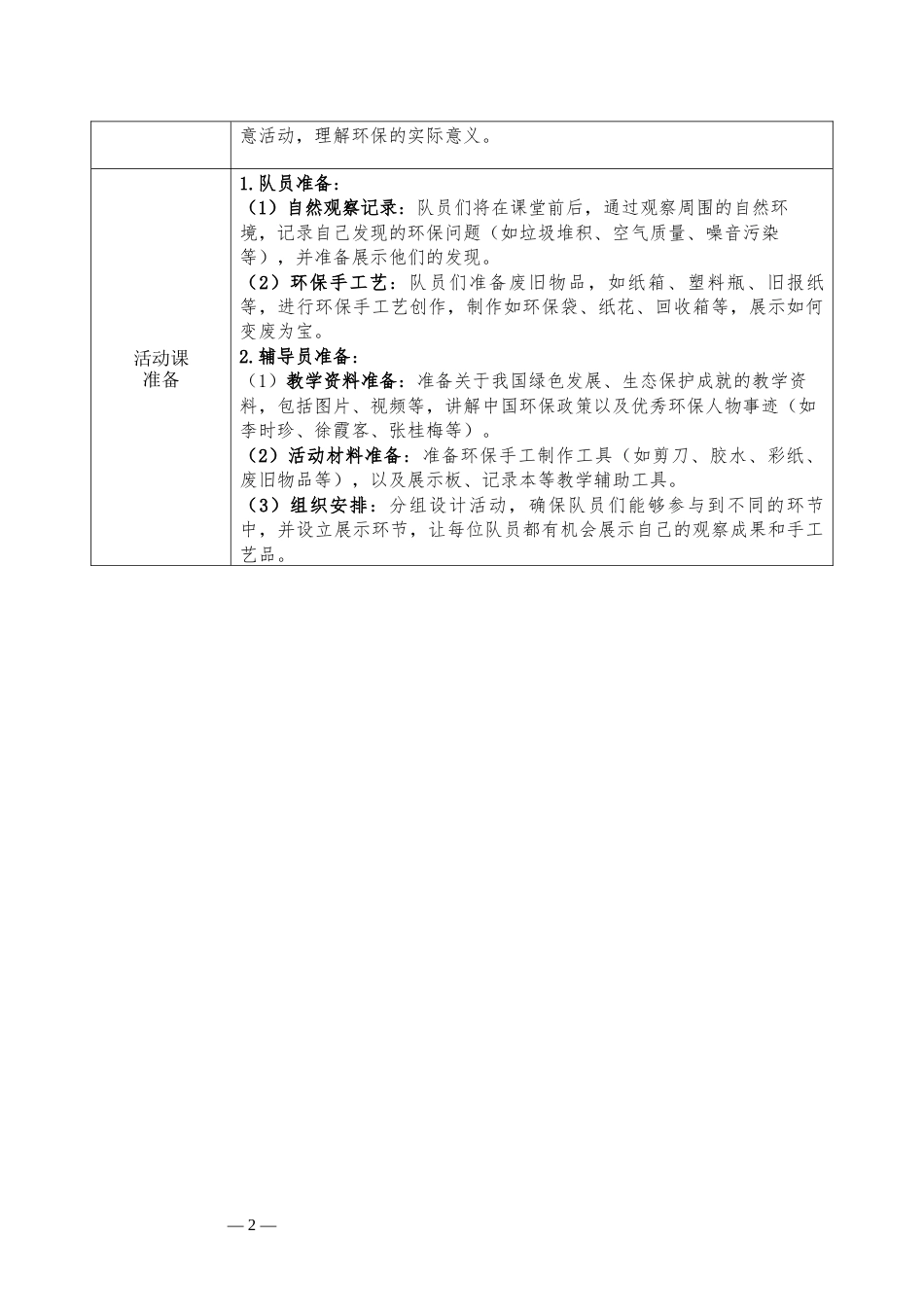 绿色家园—少先队活动课设计_第2页