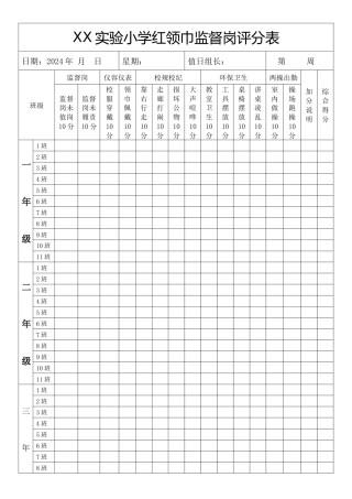 5.红领巾监督岗评分表