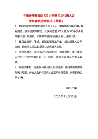 17少代会大队委员选举办法（草案）