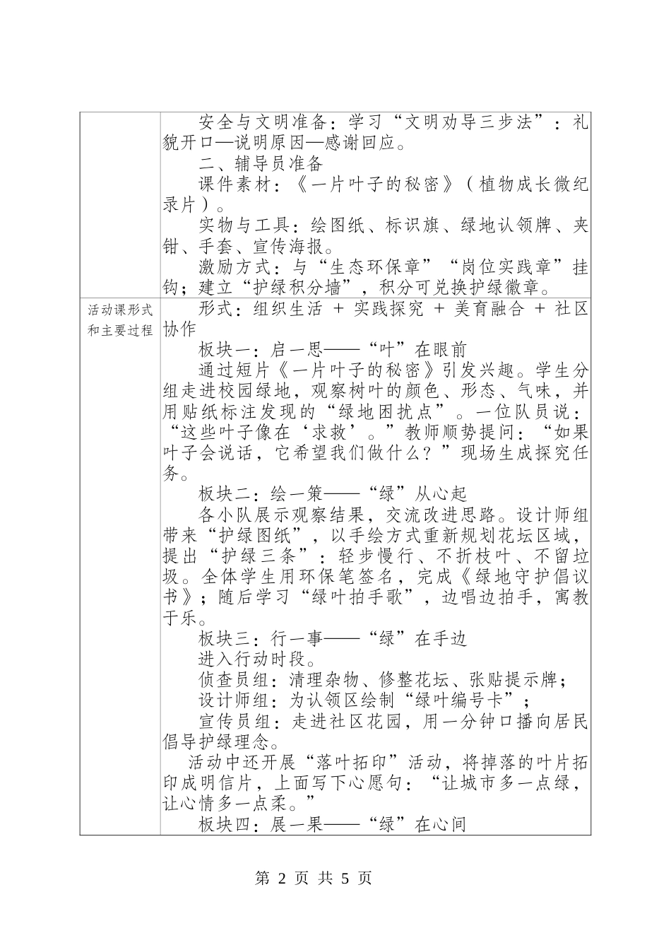2025年优质少先队活动课案例推荐表——“叶”起守护一城绿_第2页