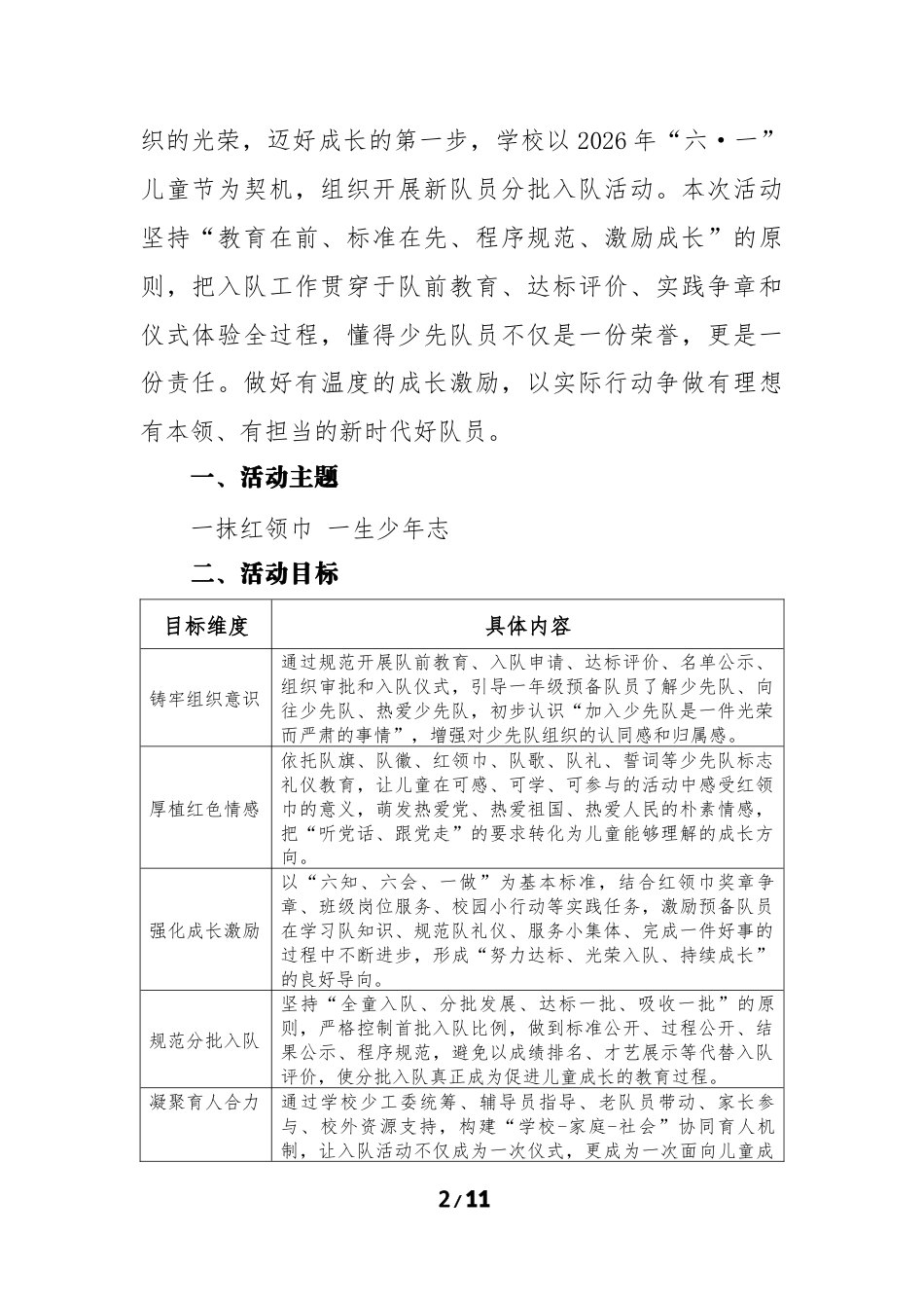 一抹红领巾 一生少年志——2026年六一新队员分批入队仪式活动方案_第2页