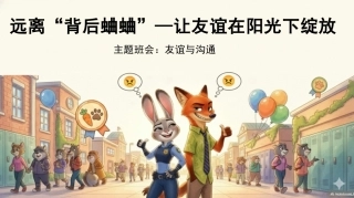 【通用】【交友友谊】主题班会：远离背后蛐蛐_让友谊在阳光下绽放-疯狂动物城2主题