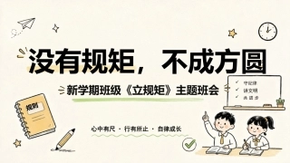【通用】新学期立规矩主题班会：没有规矩，不成方圆