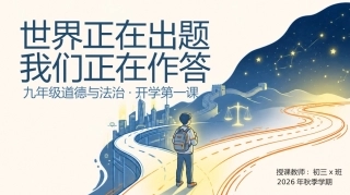 【初三】【秋季上】【道法】九年级开学第一课：世界正在出题