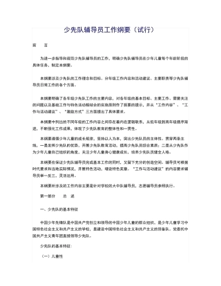 少先队辅导员工作纲要